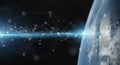 Global datas exchanges and connections system over the globe 3D rendering elements of this image furnished by NASA