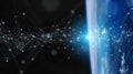 Global datas exchanges and connections system over the globe 3D rendering elements of this image furnished by NASA