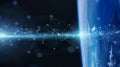 Global datas exchanges and connections system over the globe 3D rendering elements of this image furnished by NASA