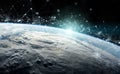 Global datas exchanges and connections system over the globe 3D rendering elements of this image furnished by NASA