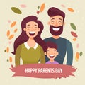 Global day of parents. Happy family concept. International day of families. AI generative