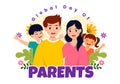 Global Day of Parents Vector Illustration with Importance of Being a Parenthood with Togetherness Mother Father Kids Concept