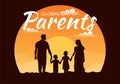 Global Day of Parents Vector Illustration with Importance of Being a Parenthood with Togetherness Mother Father Kids Concept