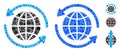 Global Delivery Composition Icon of Circles