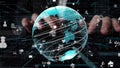 Global Digital Connection Concept Representing Virtual Interaction and Data Flow in Modern Technology Environment with Royalty Free Stock Photo