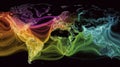 Global Digital Connectivity Visualization with Colorful Data Flow Lines Linking Major Cities Across Continents on a Royalty Free Stock Photo