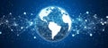 Global Digital Connectivity Visualizing International Communication Networks Across the Earth Royalty Free Stock Photo