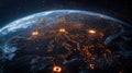 Global digital development project earth view visual data mapping nighttime imagery tech innovation connectivity