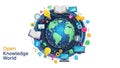 Open Knowledge World: Global Education and Digital Connectivity Concept Royalty Free Stock Photo