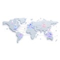 Global Digital Network Connection on 3D World Map Futuristic Technology Communication Background Royalty Free Stock Photo