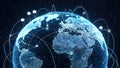 Global digital network connectivity and communication on earth Royalty Free Stock Photo