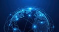 Global digital network connectivity concept, futuristic technology Royalty Free Stock Photo