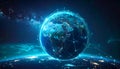 Global Digital Network Earth Technology Concept Worldwide Data Connection Futuristic Background AI Generated Illustration Royalty Free Stock Photo