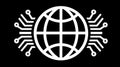 Global Digital Network Icon Earth with Circuits, Technology, Connectivity Royalty Free Stock Photo