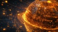 Global digital network illuminating futuristic technology planet Royalty Free Stock Photo