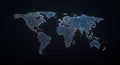 Global digital network map visualization Royalty Free Stock Photo