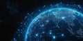 A Global Digital Network Representing Technological Connectivity and Communication Across the Earth Royalty Free Stock Photo
