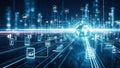 Global Digital Network Technology Futuristic Connection Infrastructure Visualization Royalty Free Stock Photo
