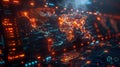 Global digital network visualization - generative ai Royalty Free Stock Photo