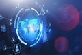 Global digital technology HUD interface Royalty Free Stock Photo