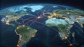 Global digital trade infrastructure connecting cities across continents