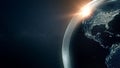 Global digital world, abstract 3D rendering of globe of earth in space