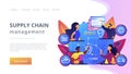 Supply chain management concept landing page Royalty Free Stock Photo