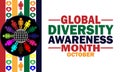 Global Diversity Awareness Month Vector illustration Backdrop Royalty Free Stock Photo