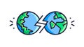 Global Division Environmental Split: Fragmented Earth, vector design Generative AI Royalty Free Stock Photo