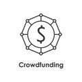 global, dollar, crowdfunding icon
