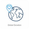 Global Donation and crowdfunding icon concept Royalty Free Stock Photo
