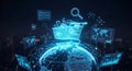 Global E-commerce and Data Network Analysis Royalty Free Stock Photo