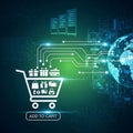Global E-commerce and Data Processing Technology Royalty Free Stock Photo