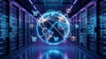 Global E-commerce Digital Connectivity and Logistics in Data Center Royalty Free Stock Photo