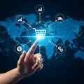 Global E-commerce and Digital Shopping Network Royalty Free Stock Photo