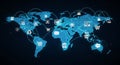 Global E-commerce and Technology Network Map Royalty Free Stock Photo