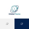 Global Earth Bear Animal Fauna Planet Logo Template