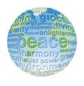 Global and eco peace word cloud globe Royalty Free Stock Photo