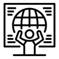 Global ecologist icon, outline style