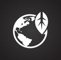 Global ecology icon on black background for graphic and web design, Modern simple vector sign. Internet concept. Trendy symbol for Royalty Free Stock Photo
