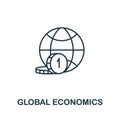Global Economics icon from global business collection. Simple line Global Economics icon for templates, web design and