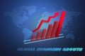 The global economy business concept with 3D growth chart