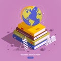 Global Education Books Composition Royalty Free Stock Photo