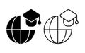 Global Education Icon in filled and outlined style Royalty Free Stock Photo