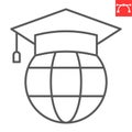Global education line icon