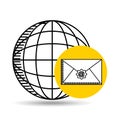 Global email concept world message