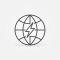 Global Energy vector concept icon in outline style Royalty Free Stock Photo