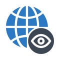 Global eye glyphs double color icon Royalty Free Stock Photo