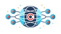 Global eye network, symbolizing surveillance, data intelligence, or AI. vector design Generative AI Royalty Free Stock Photo