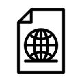 Global file vector thin line icon